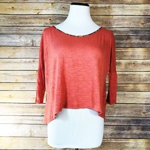 Anthropologie Porridge Coral Floral Dolman Tee